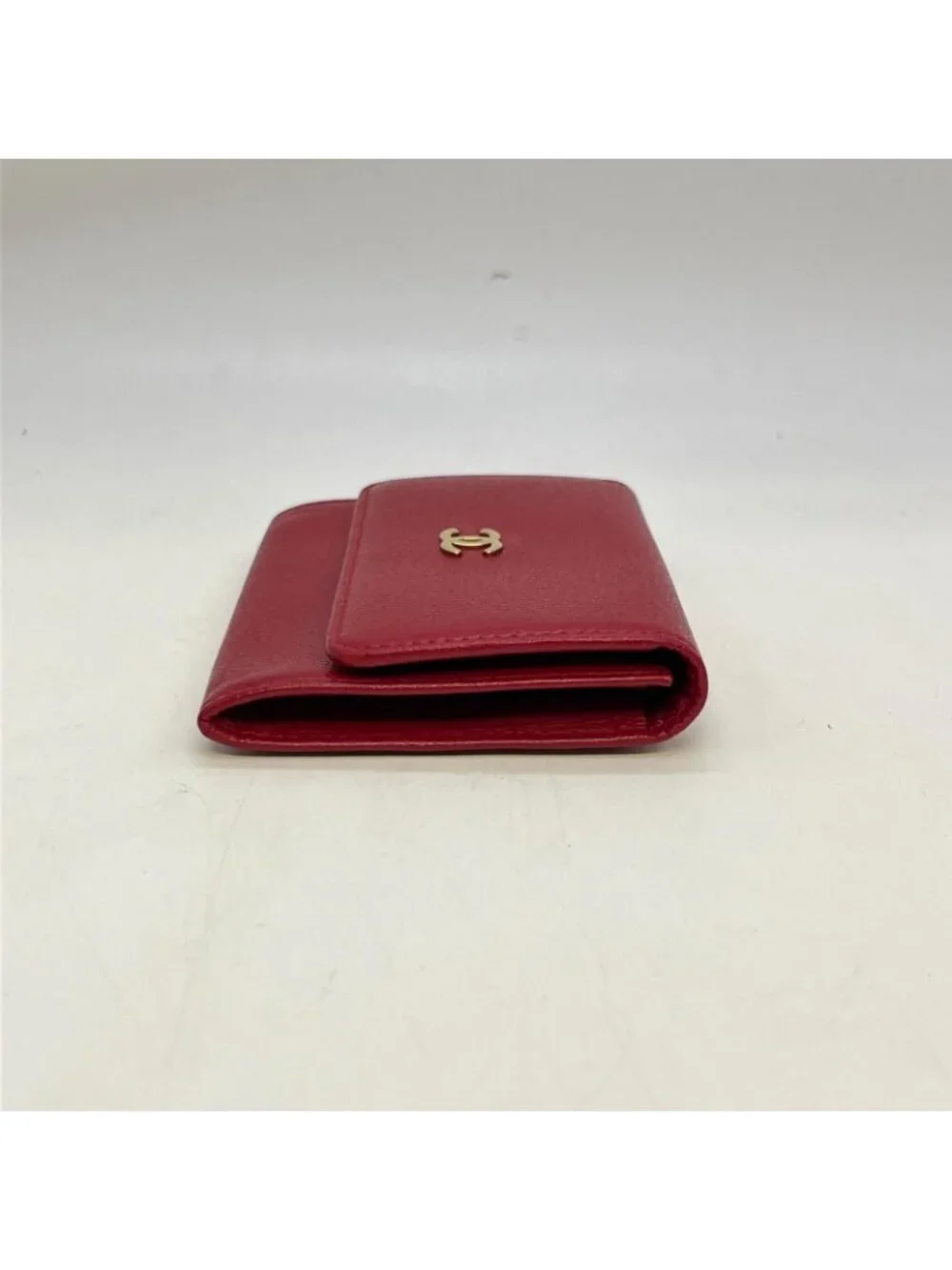 Chanel Card Case Leather Red Included